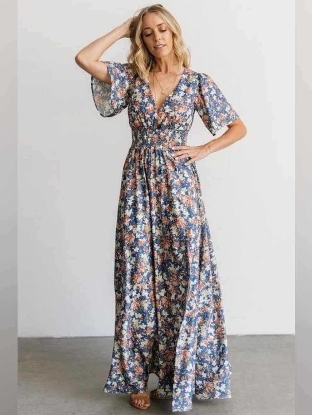 Baltic Born | Verona Floral Smocked Maxi Dress Size Large